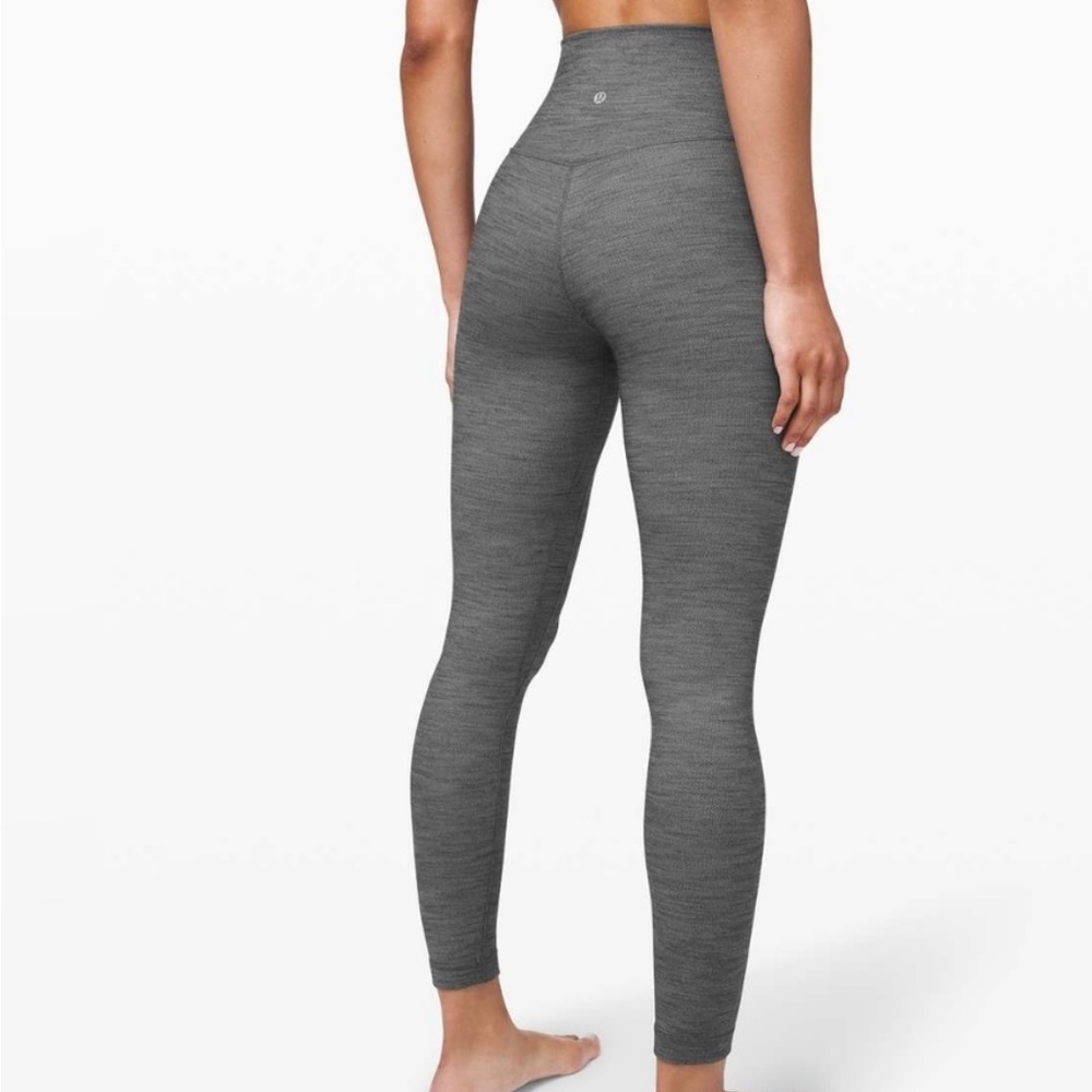 Lululemon Align Pant Il High Rise 25" Gray Heather Herringbone Leggings Size 12